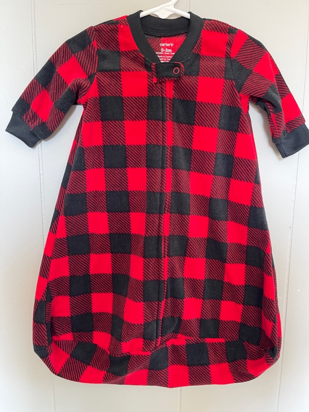 Carter's Red and Black Buffalo Plaid Sleep Sack